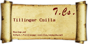 Tillinger Csilla névjegykártya